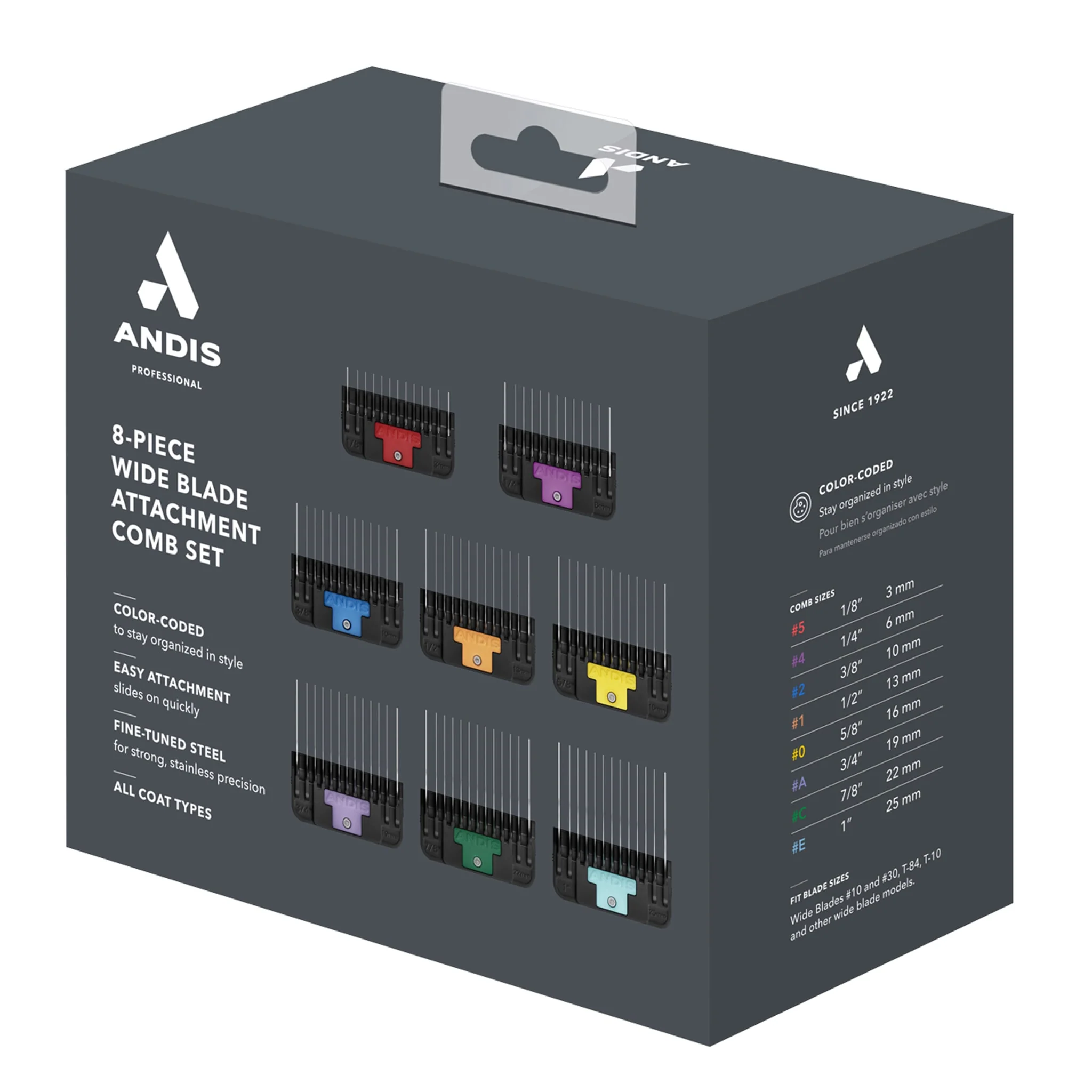 AndisĀ® 8-Piece Wide Clipper Guard Set - Image 4