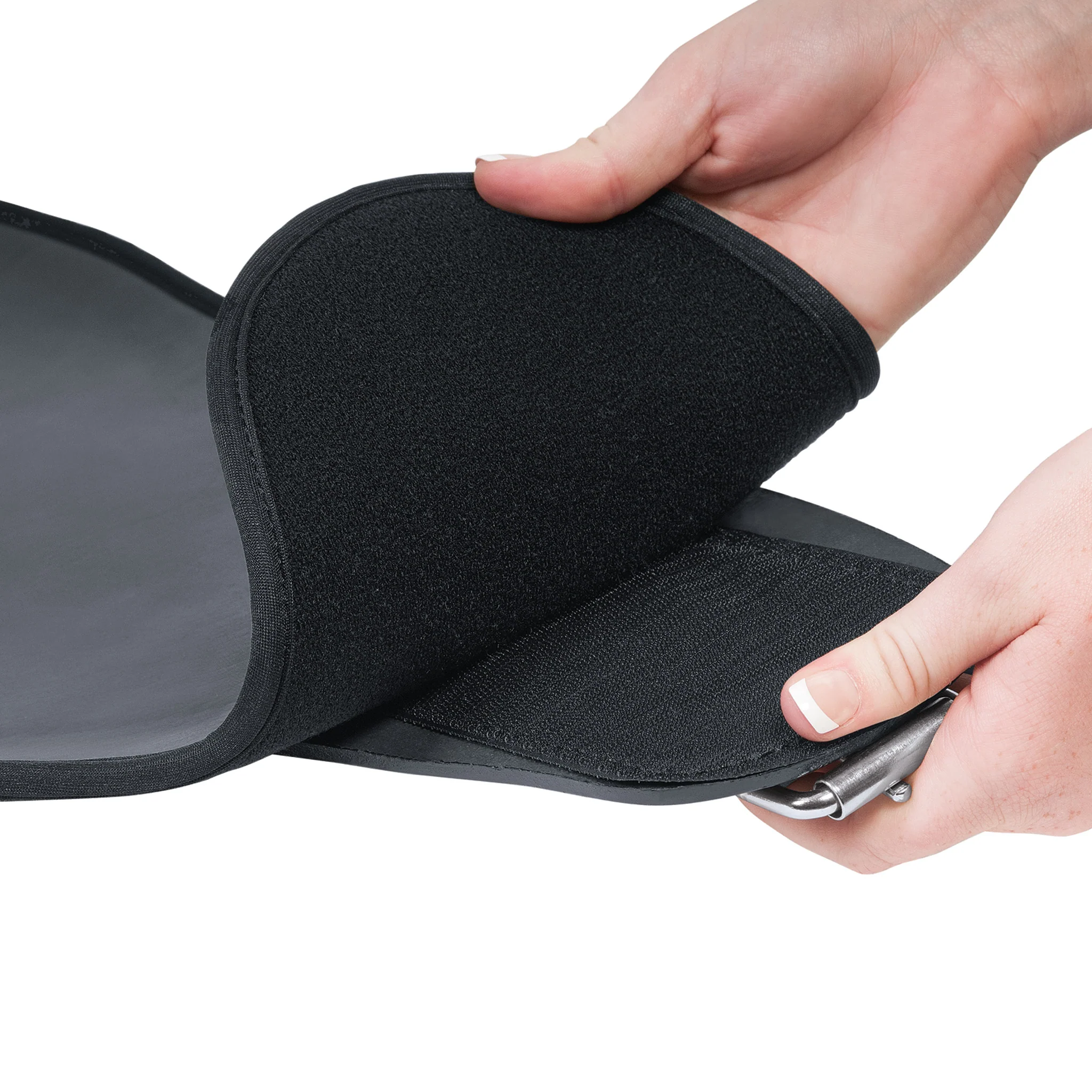 Neck Sweat System, Black Leather with SBR Neoprene Liner, Black, Large - Image 3