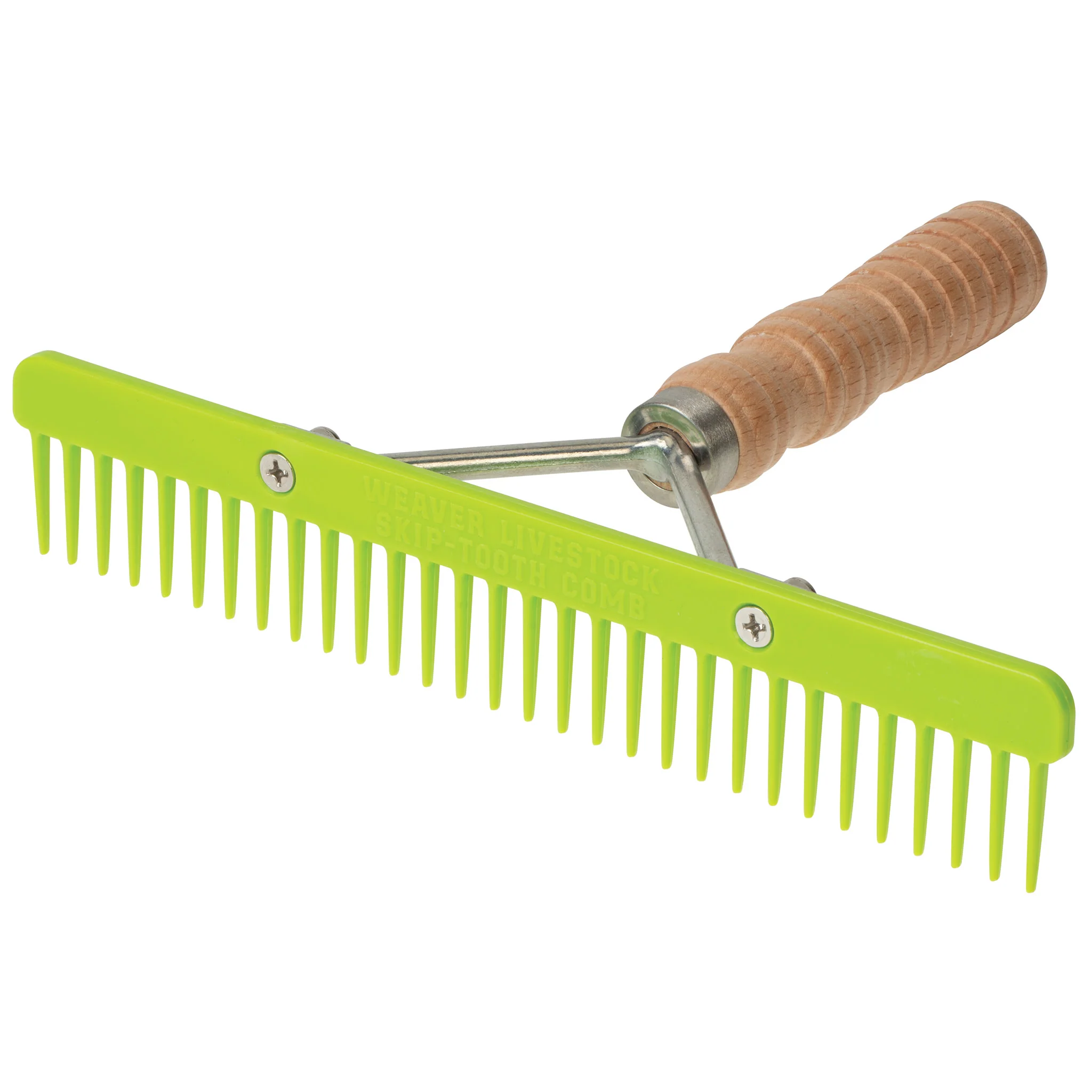 Plastic Skip Tooth Comb with Wood Handle - Image 2
