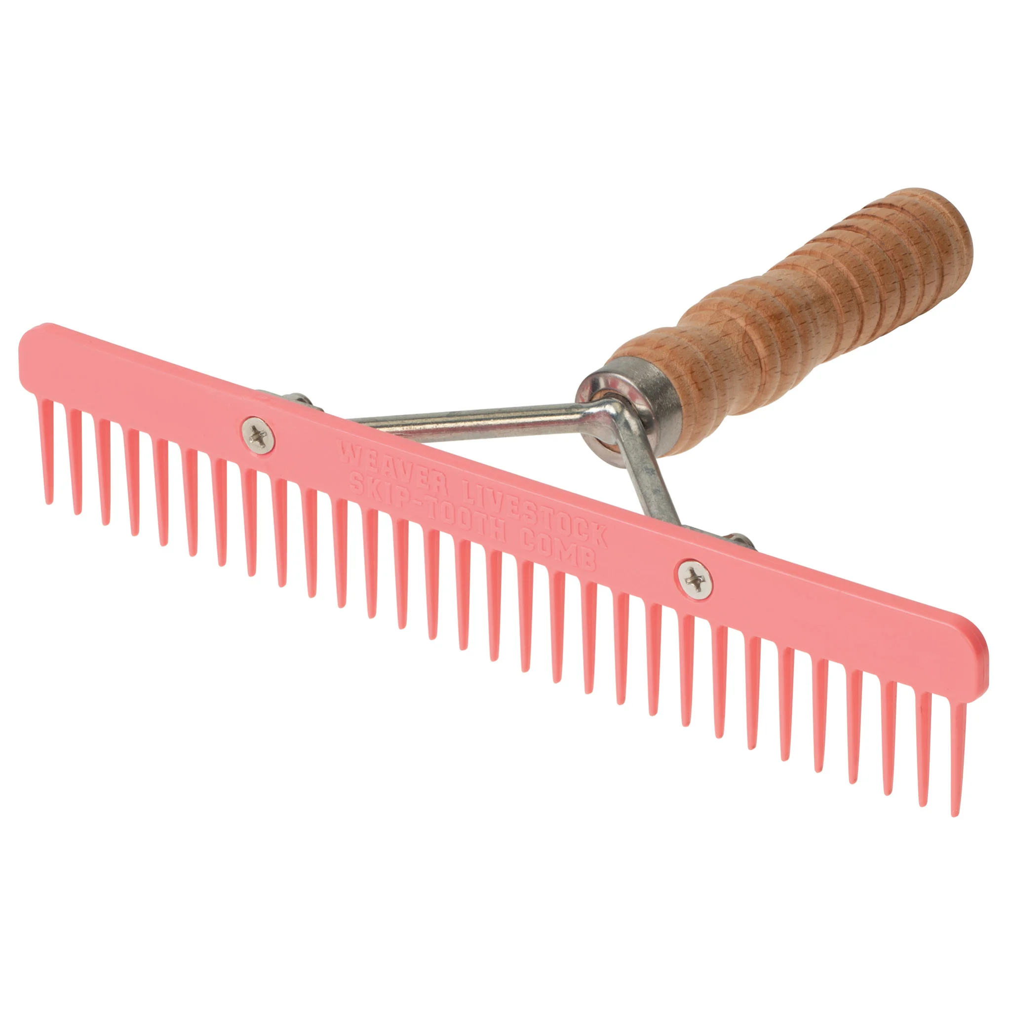 Plastic Skip Tooth Comb with Wood Handle - Image 4