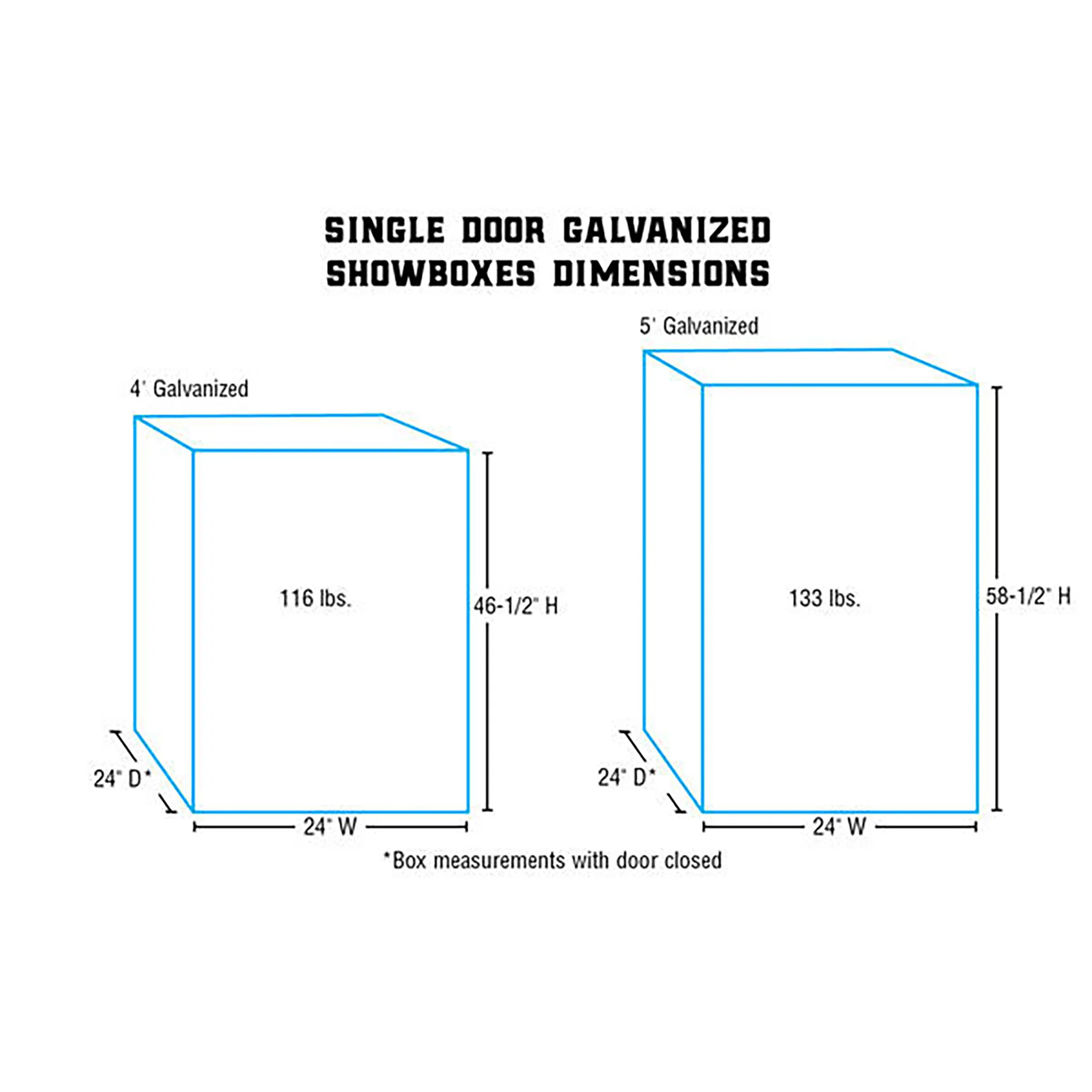 Single Door Galvanized Show Box, 5' - Image 2